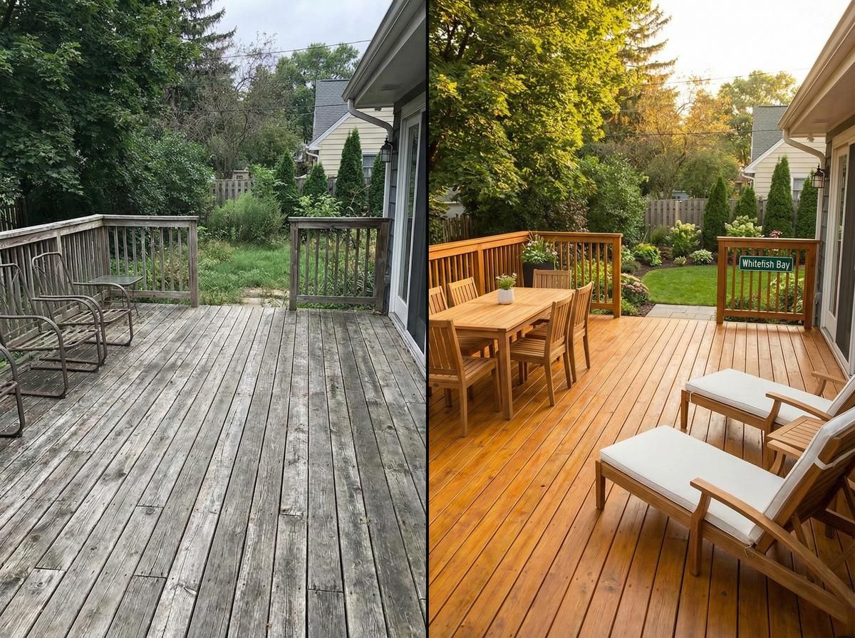 Cedar Deck Restoration - Whitefish Bay, WI - Renaissance Man Painter